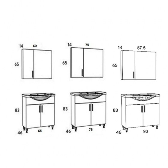 ΕΠΙΠΛΟ ΜΠΑΝΙΟΥ SIENA 90 SONOMA